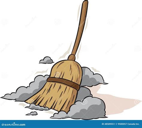 Sweeping Broom stock vector. Illustration of dirty, side - 48589551