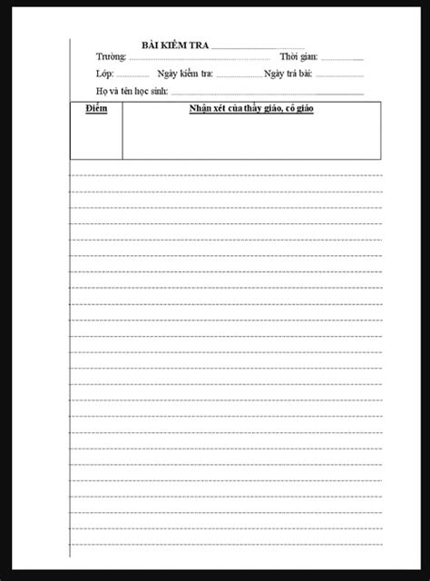 Mẫu giấy kiểm tra cấp 1 - Làm sao để điểm số cao? [10 Tips hữu ích] - NaiHuou.Com