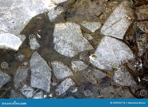 Frozen Water Puddle Texture Stock Photo - Image of water, stonewall: 290932716