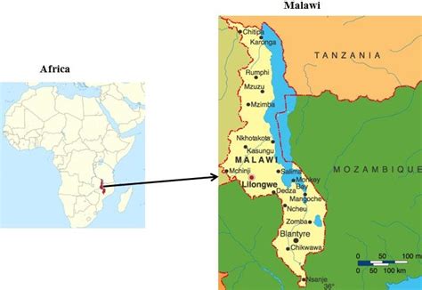 Map of Malawi showing cities and some major towns. | Download ...