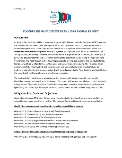 Floodplain Management Activities Annual Report Form - ReportForm.net