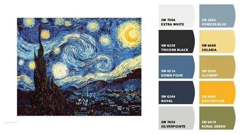 I just spotted the perfect colors! | Paleta de cores, Arte van gogh, Noite estrelada van gogh