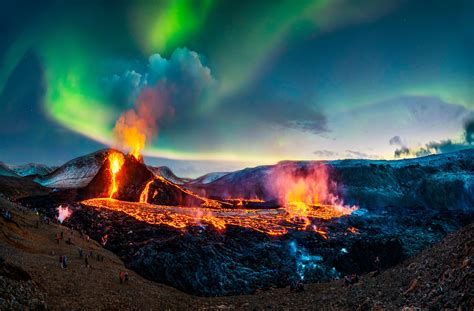 Aurora over Fagradalsfjall Volcano, Iceland – Fine Art Print behind 6mm ...