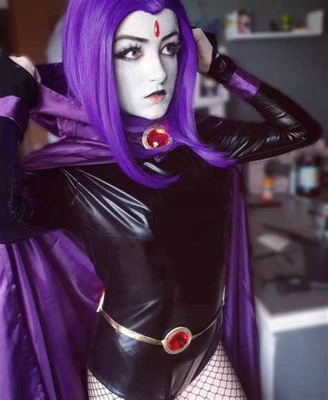 Teen Titans Raven Cosplay Cartoon Teen Superhero Cosplay Teen Titans Go Dress Purple Superhero ...