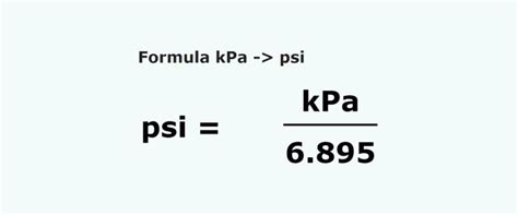 Kilopascal (Kpa) to Psi (pound per square inch) Pressure conversion ...