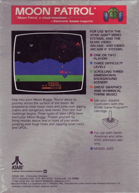 Atari 2600 VCS Moon Patrol : scans, dump, download, screenshots, ads, videos, catalog ...