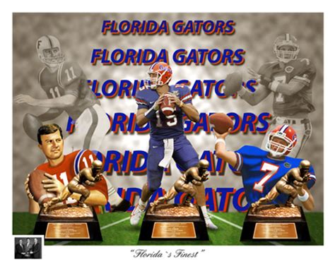 University of Florida Gators Heisman Trophy Winners Quarterback Art Print