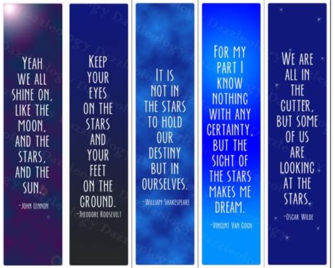 Printable Inspirational Star Quotes Bookmarks by Dazzleology, $3.00 ...