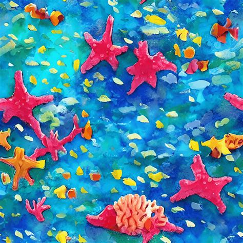 Coral Reef Underwater Painting Watercolor · Creative Fabrica