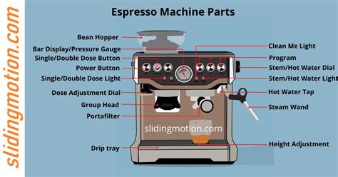 Guide on 18 Essential Espresso Machine Parts:Names & Diagram