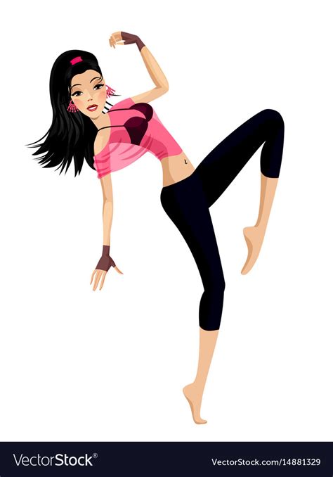 Young girl dancing Royalty Free Vector Image - VectorStock