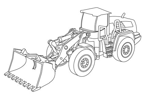 Bulldozer line art for coloring page 19480466 Vector Art at Vecteezy