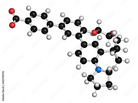 Trifarotene acne drug molecule, illustration Stock Illustration | Adobe Stock