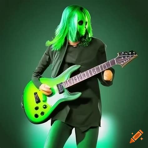 Green rock guitar on Craiyon
