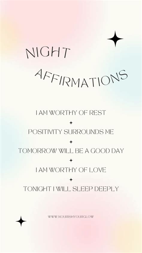 61 Positive Night Affirmations for a Calm Night - Nourish Your Glow