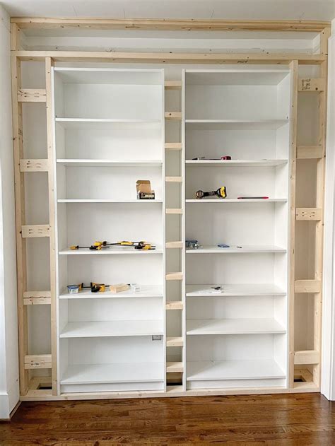 Ikea Billy Bookcase Hack, Bookcase Diy, Built In Bookcase, Billy Bookcase Office, Ikea Shelf ...