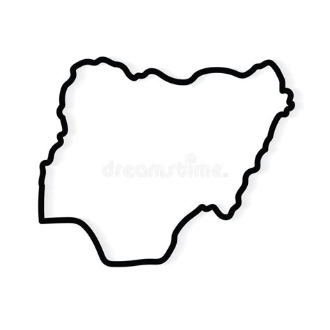 Black Outline of Nigeria Map Stock Vector - Illustration of isolated ...