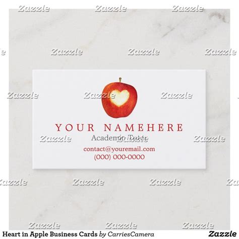 Heart in Apple Business Cards | Zazzle.com | Apple business, Printing ...