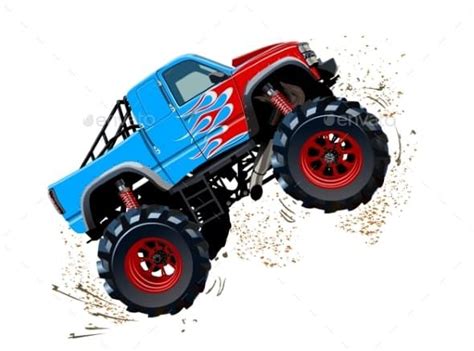 Cartoon Monster Truck Isolated on White Background | Monster trucks, Monster truck coloring ...