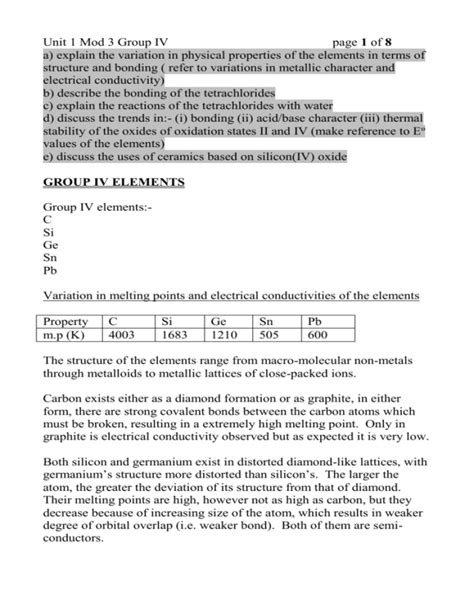 group iv elements