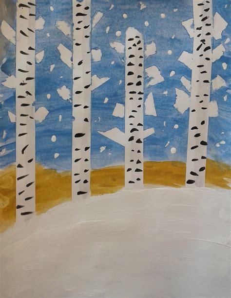 a faithful attempt: Winter Birch Tree Paintings