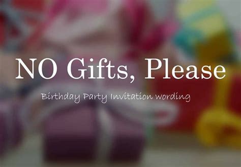 How to say no gifts on birthday invitation? | Birthday party invitation ...