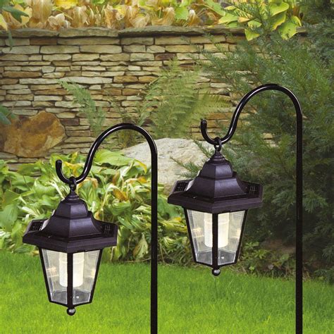 2 x Solar Classic Led Shepherd Hanging Garden Lanterns Coach Outdoor ...