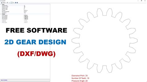 Free 2D Gear Design Software (DXF/ DWG) - GearDXF 2.0 - YouTube