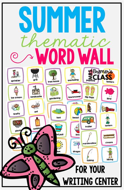 Summer Word Wall featuring 36 summer themed words for students to use ...