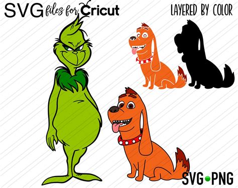 Layered SVG Grinch and Max Bundle Cut file Cricut Digital | Etsy