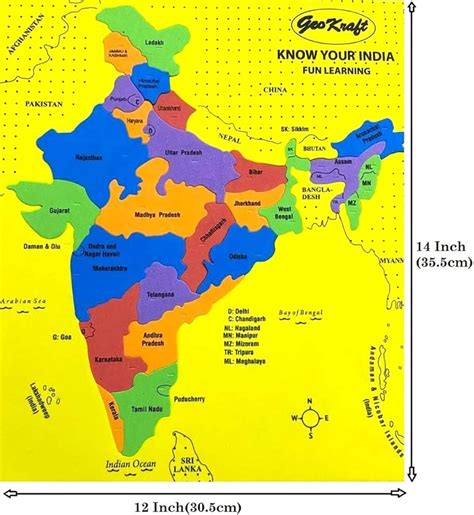 India Political Map In Hindi, Bharat Ka Naksha, Manchitra, 56% OFF