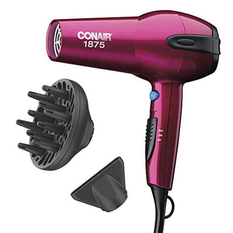 Conair 1875 Watt Ionic Ceramic Fast Drying Lightweight Hair Dryer Includes Diffuser and ...