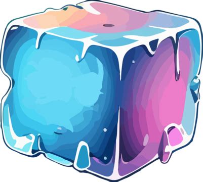 Ice Cube Cartoon Style, Ice Cube, Block, Melted PNG Transparent Image ...