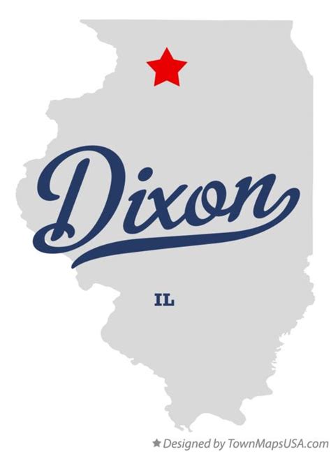 Map of Dixon, IL, Illinois