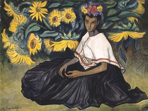 Mujer con girasoles by Diego Rivera on artnet