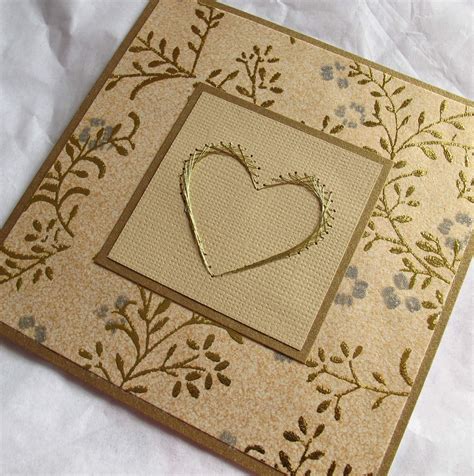 EtsyGreetings Handmade Cards: Gold wedding card with gold embroidered ...