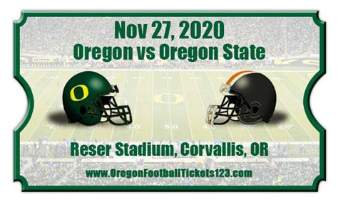 Oregon Ducks vs Oregon State Beavers Football Tickets | 11/28/20