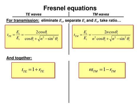 PPT - Chapter 23: Fresnel equations PowerPoint Presentation, free ...