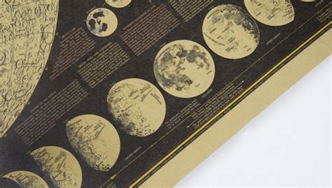 Vintage Large the Earth's Moon Map Poster Gifts Moon Lunar Map Wall ...