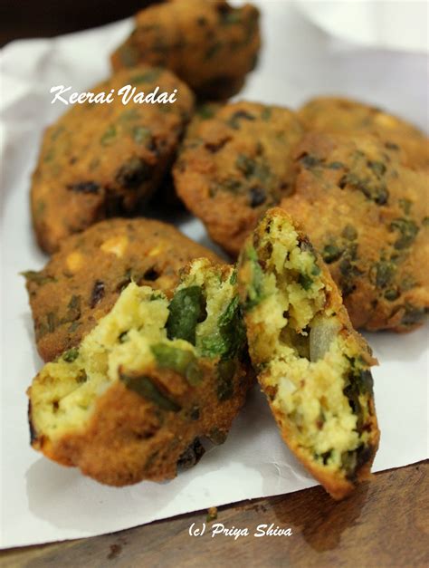 Keerai Vadai / Spinach Vada - PRIYA KITCHENETTE