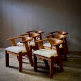Set of Six Oak Dining Chairs by De Puydt – Lee Stanton Antiques