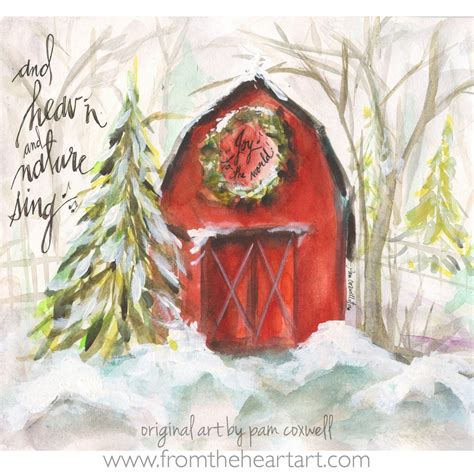 Christmas Red Barn – From the Heart Art