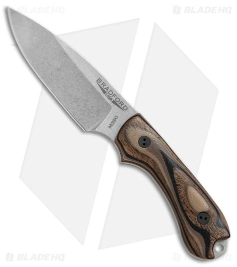 Bradford Knives Guardian3 Fixed Blade G-Wood (Sabre/M390/Stonewash) - Blade HQ