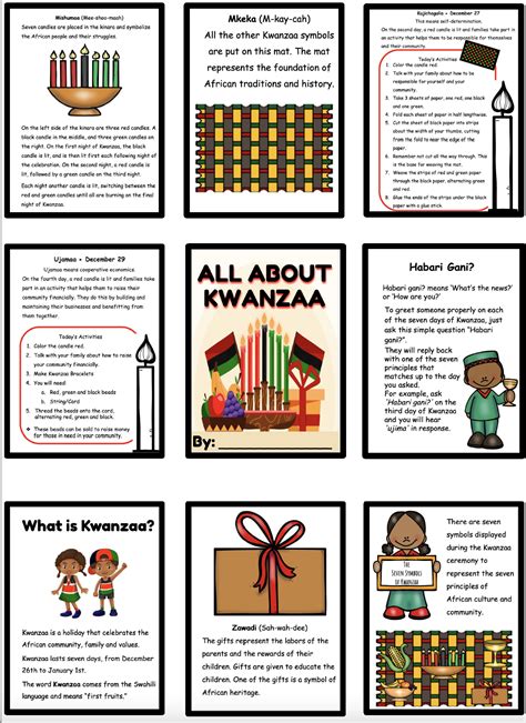 All About Kwanzaa Booklet (in Color) | Kwanzaa principles, 7 principles ...