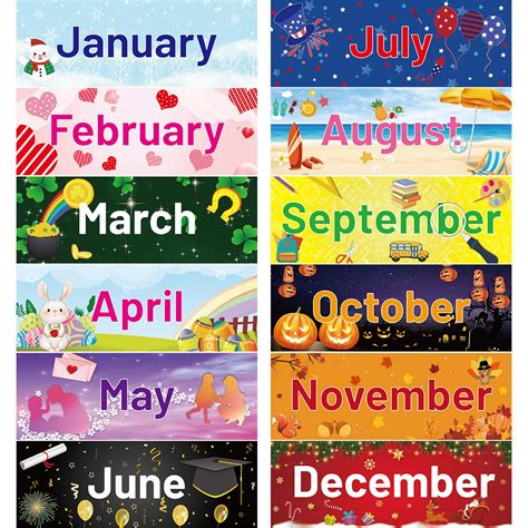 Buy Holiday Monthly Headliners Seasonal Months of The Year Bulletin Board Set Online at ...