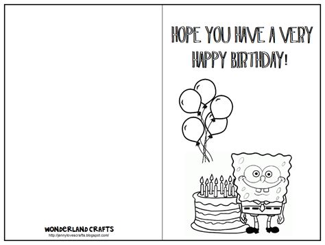 Printable Folding Birthday Cards