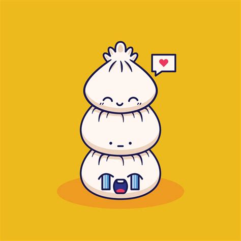 cute cartoon stack dim sum illustration 15095582 Vector Art at Vecteezy