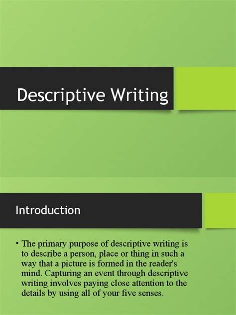 Descriptive Writing | PDF