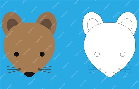 Premium Vector | Rat face cartoon character Cute outline rat animal face coloring book for kids ...