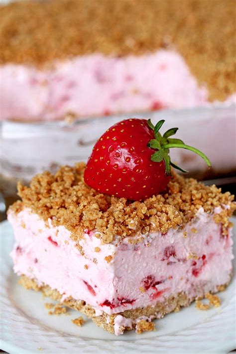 Easy Frozen Strawberry Dessert refreshing, creamy frozen dessert